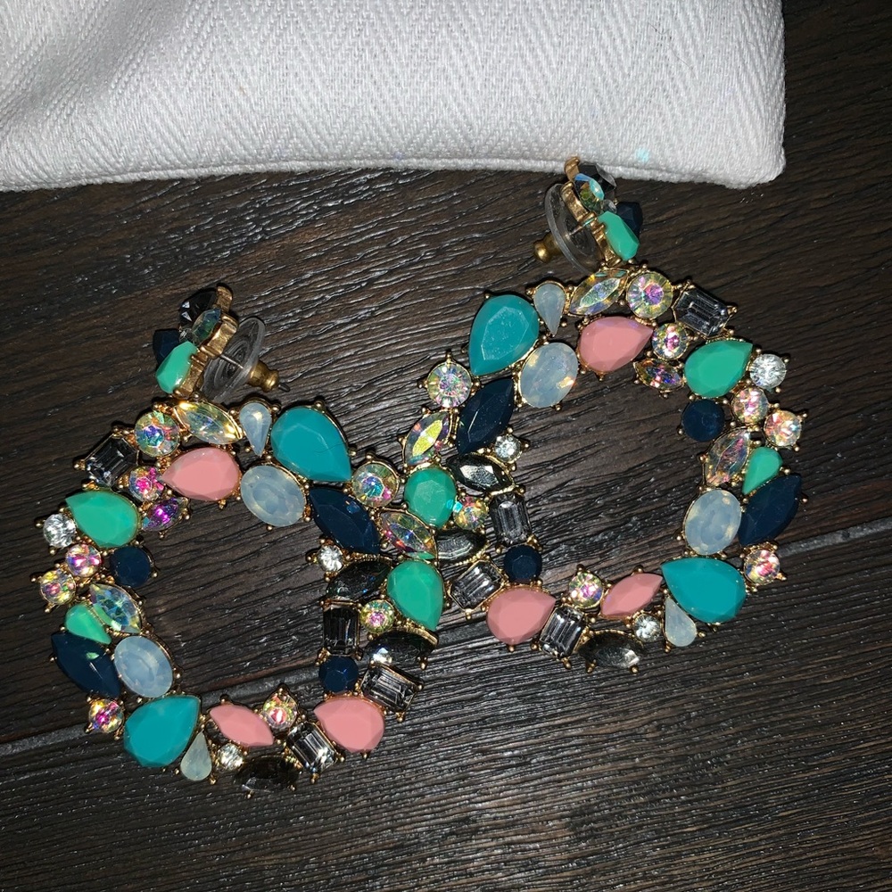J. Crew Hoop Mosaic Earrings